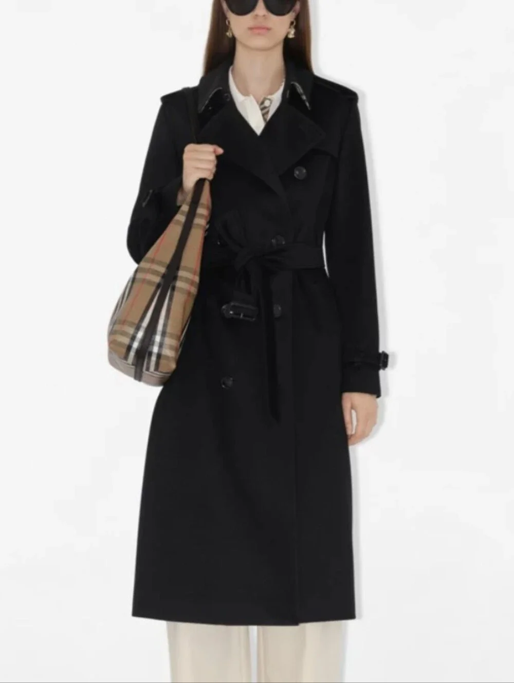 Burberry Classic Check Lined Jacket in Black & Beige, Black and Red Lining - Picture 4 of 15